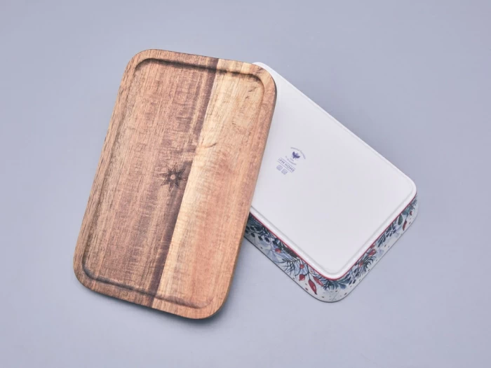 Набор для запекания с деревянной крышкой (2 предмета), в подарочной упаковке, форма Стандартная, рисунок Календа, арт 42.00073.00.1, 