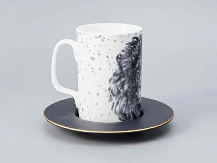 Бокал с блюдцем Тотем в подарочной упаковке, рисунок Лев арт. 81.28375.00.1, 