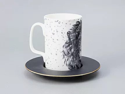 Бокал с блюдцем Тотем в подарочной упаковке, рисунок Лев арт. 81.28375.00.1