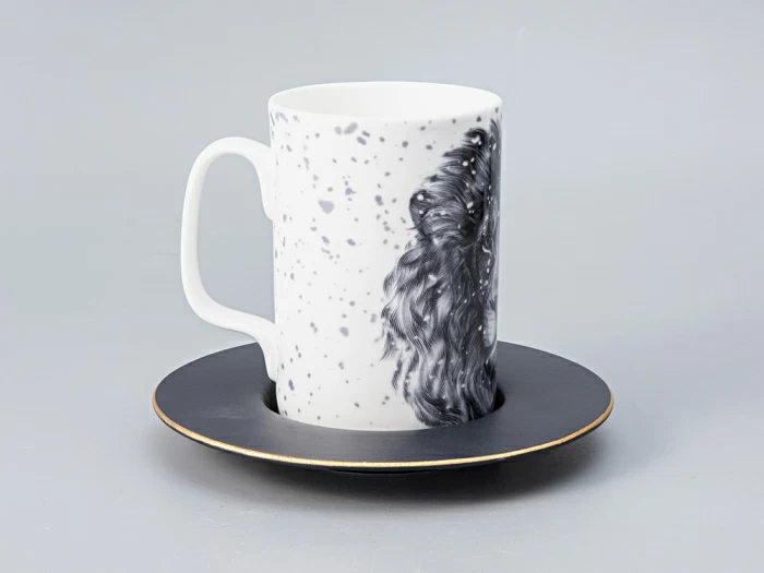 Бокал с блюдцем Тотем в подарочной упаковке, рисунок Лев арт. 81.28375.00.1, 