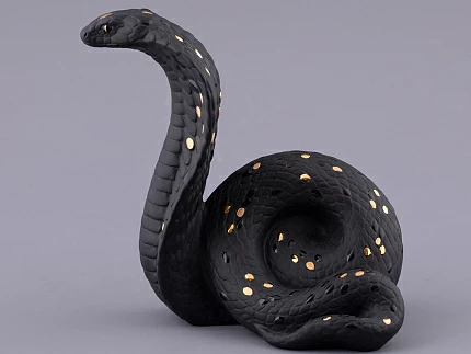 Скульптура форма Кобра, большой размер, в подарочной упаковке, рисунок Черное золото, арт. 81.32914.00.1 Скульптура форма Кобра, большой размер, в подарочной упаковке, рисунок Черное золото, арт. 81.32914.00.1