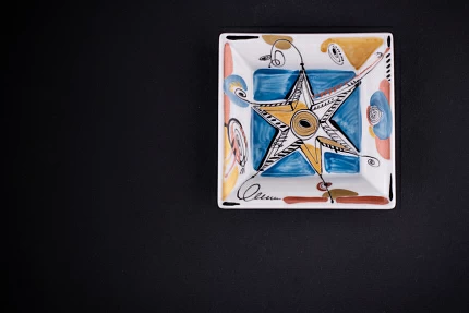 Подставка для мелочи, рисунок Звезда Рождества, форма Европейская, арт 60.06541.00.1