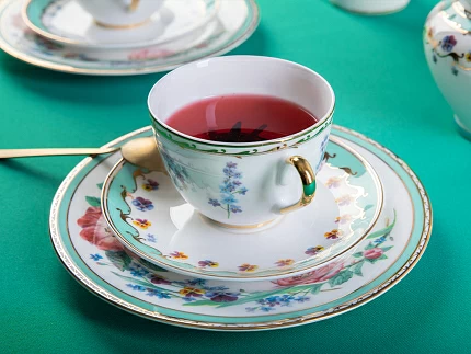 Сервиз чайный форма Весенняя 2 рисунок Улыбка флоры,  6 персон 20 предметов, арт. 81.30750.00.1