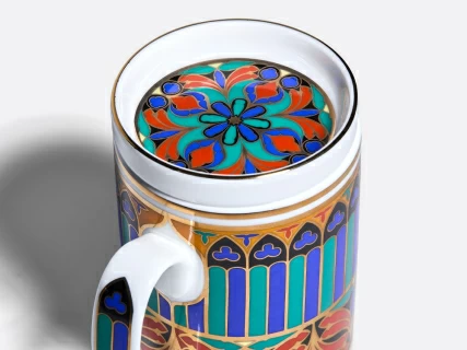 Бокал с блюдцем и крышкой 390 мл в подарочной упаковке, форма Топ, рисунок Готический 10, арт. 81.34169.00.1, 