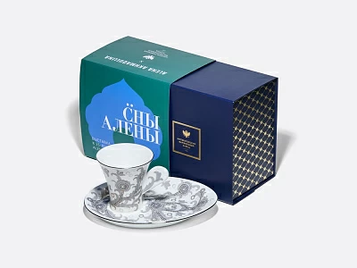 Чашка с блюдцем в подарочной упаковке, форма Модерн, рисунок Жемчужный арт 81.10805.00.1