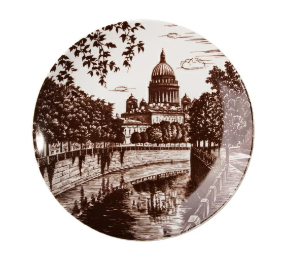 Декоративная тарелка 195 мм форма Эллипс рисунок Мойка арт. 80.02240.00.1, 