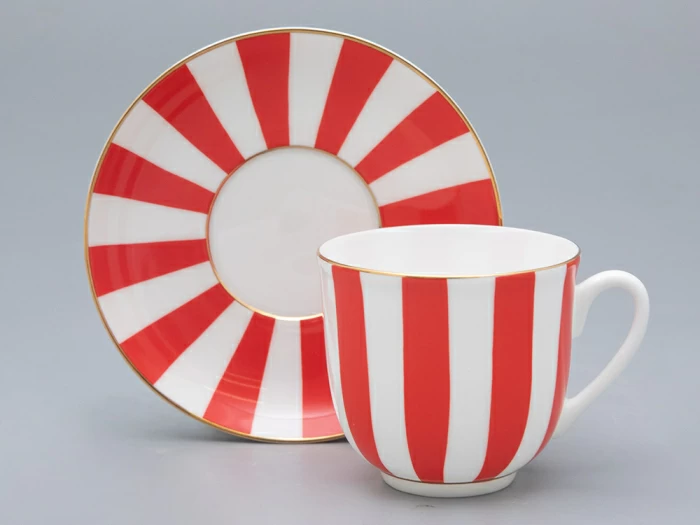 Чашка с блюдцем кофейная 180 мл форма Ландыш рисунок Да и нет (красный) арт. 81.25350.00.5, 