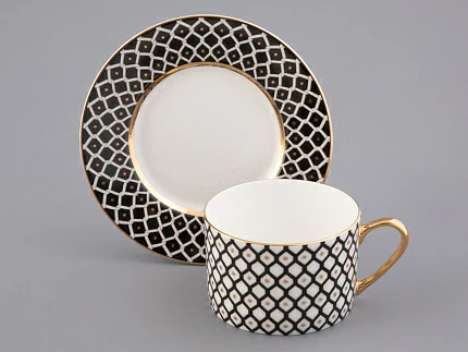 Сервиз чайный форма Идиллия рисунок Неро 1, на 4 персоны 10 предметов, арт. 81.32140.00.1 Сервиз чайный форма Идиллия рисунок Неро 1, на 4 персоны 10 предметов, арт. 81.32140.00.1