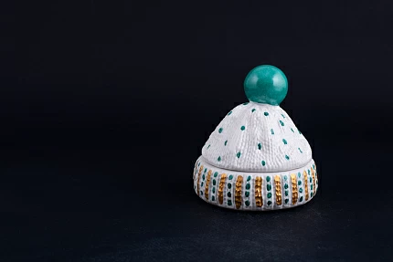 Шкатулка Детская Шапочка, рисунок Зеленый помпон, арт 60.14115.00.1