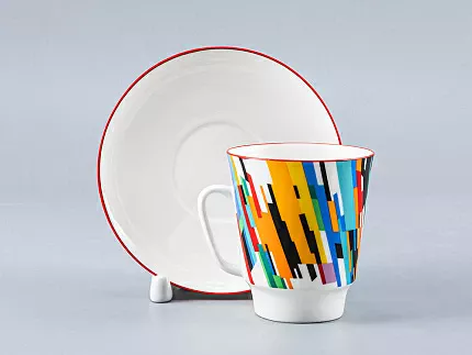 Чашка с блюдцем 165 мл форма Майская рисунок Движение 2, арт. 81.27267.00.1