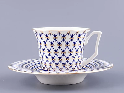 Чашка с блюдцем кофейная 145 мл форма Юлия рисунок Кобальтовая сетка арт. 81.20119.00.1