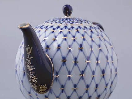 Чайник доливной Тюльпан Кобальтовая сетка 2000 мл арт. 80.00232.00.1, 