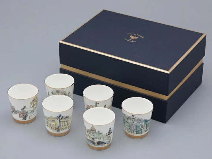 Подарочный набор стопок форма Сувенирная 1, рисунок Виды С-Петербурга арт. 81.31737.00.1, 