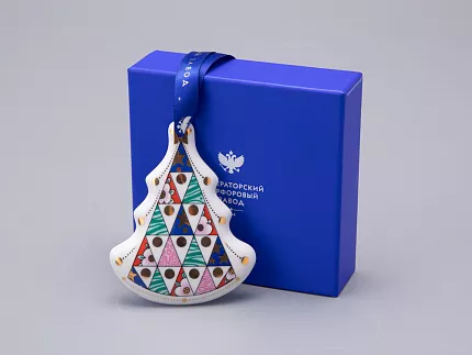 Елочная игрушка в подарочной упаковке форма Елка рисунок Елки Иголки, арт. 81.34342.00.1