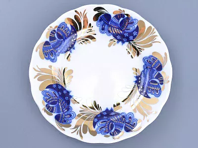 Тарелка мелкая 180 мм  форма Тюльпан рисунок Золотой сад арт. 80.00006.00.1