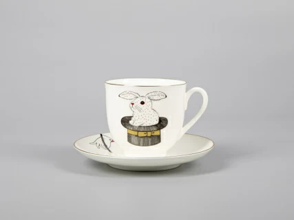 Чашка с блюдцем кофейная 180 мл форма Ландыш рисунок Фокус счастье арт. 81.30678.00.1, 