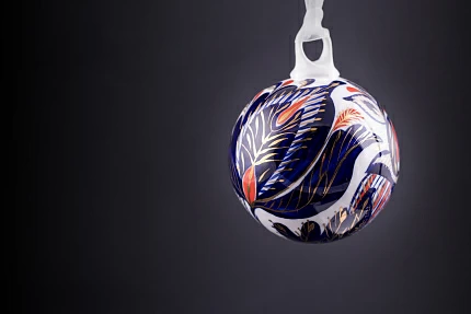 Елочная игрушка Шар, рисунок Цветок счастья, арт 60.15218.00.1