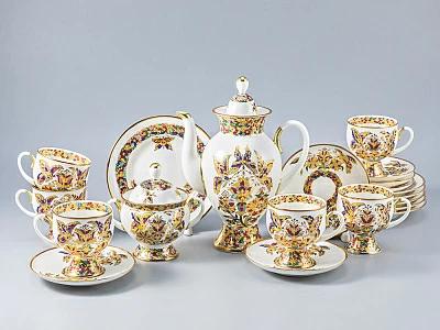 Сервиз кофейный, форма Классическая-2, рисунок Золотые бабочки, 6 персон 20 предметов  арт. 81.13777.00.1