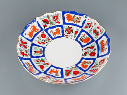 Сухарница форма Тюльпан рисунок Русский лубок арт. 80.00252.00.1 Сухарница форма Тюльпан рисунок Русский лубок арт. 80.00252.00.1