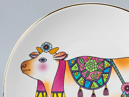 Тарелка декоративная 195 форма Эллипс рисунок Восточный сувенир. Бычок, арт. 80.99932.00.1