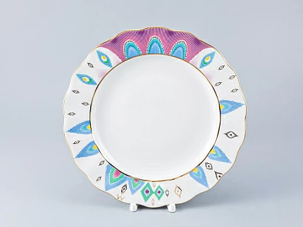 Тарелка мелкая 270 мм. форма Тюльпан рисунок Перо павлина, арт. 80.97651.00.1 Тарелка мелкая 270 мм. форма Тюльпан рисунок Перо павлина, арт. 80.97651.00.1