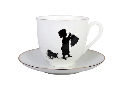 Чашка с блюдцем кофейная 180 мл.,  форма Ландыш, рисунок Хлопоты арт. 81.15709.00.1