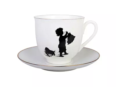 Чашка с блюдцем кофейная 180 мл форма Ландыш рисунок Хлопоты арт. 81.15709.00.1