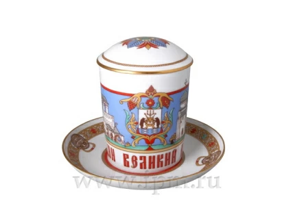 Бокал с блюдцем и с крышкой, форма Снежное утро, рисунок Великий Новгород 380 мл арт. 81.21562.00.1, 