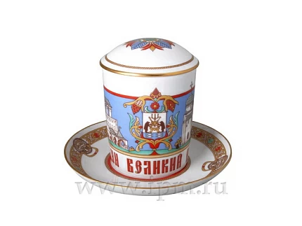 Бокал с блюдцем и с крышкой, форма Снежное утро, рисунок Великий Новгород 380 мл арт. 81.21562.00.1