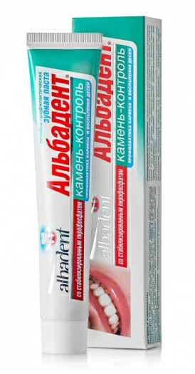 Зубная паста лечебно-профилактическая «Альбадент Камень-контроль» со стабилизированным пирофосфатом 95 г. арт. 14.13011.01, 