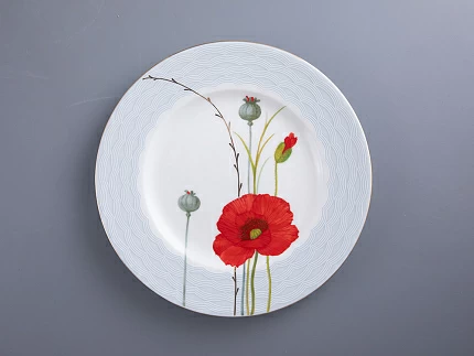 Сервиз столовый форма Премиум рисунок Маки на 6 персон 18 предметов, арт. 81.34142.00.1