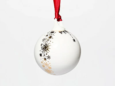 Елочная игрушка в подарочной упаковке, форма Шар с елкой, рисунок Звездопад, арт. 81.33931.00.1