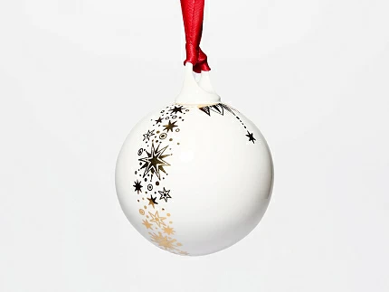 Елочная игрушка в подарочной упаковке, форма Шар с елкой, рисунок Звездопад, арт. 81.33931.00.1