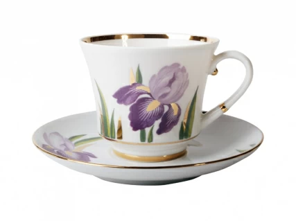 Чашка с блюдцем чайная 220 мл форма Банкетная рисунок Ирисы арт. 81.17478.00.1, 