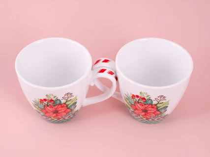 Набор бокалов с блюдцем 2шт форма Весна, рисунок Зимняя история (зеленый) арт. 81.11373.00.1, 