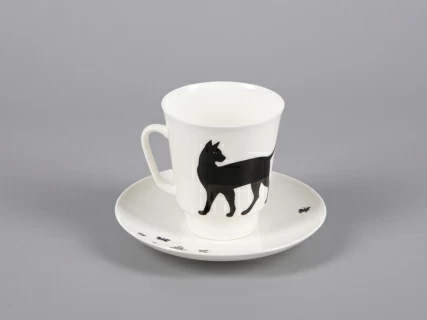 Чашка с блюдцем кофейная 165 мл форма Майская рисунок Мотыльки арт. 81.30661.00.1,  Чашка с блюдцем кофейная 165 мл форма Майская рисунок Мотыльки арт. 81.30661.00.1,