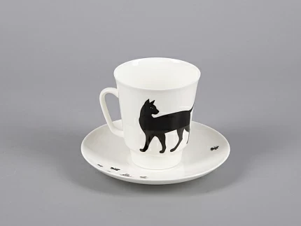 Чашка с блюдцем кофейная 165 мл форма Майская рисунок Мотыльки арт. 81.30661.00.1 Чашка с блюдцем кофейная 165 мл форма Майская рисунок Мотыльки арт. 81.30661.00.1