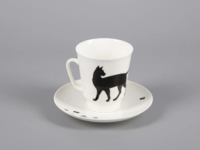 Чашка с блюдцем кофейная 165 мл форма Майская рисунок Мотыльки арт. 81.30661.00.1,  Чашка с блюдцем кофейная 165 мл форма Майская рисунок Мотыльки арт. 81.30661.00.1,