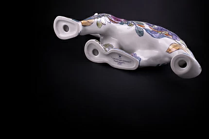 Скульптура Медведь идущий, большой размер, рисунок Цветущая Арктика 2, арт 62.16342.00.1