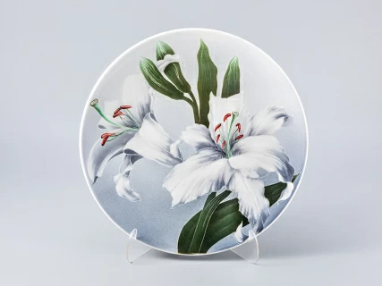 Блюдо декоритивное 350 мм форма Круглая рисунок Лилии №2 арт. 80.88193.00.1, 