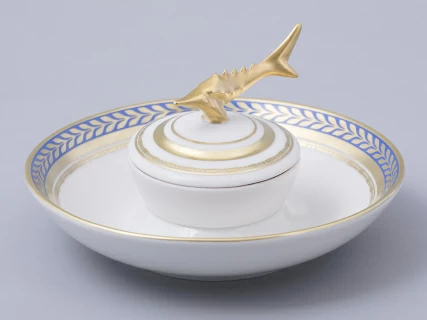 Подарочный набор стопки и икорница рис. Золотой арт. 81.30556.00.1, 