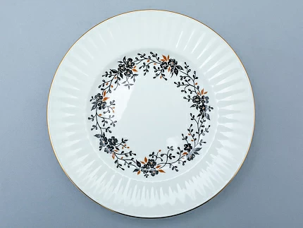 Трехпредметный комплект чайный форма Волна рисунок Тонкие веточки 155 мл арт. 81.14404.00.1