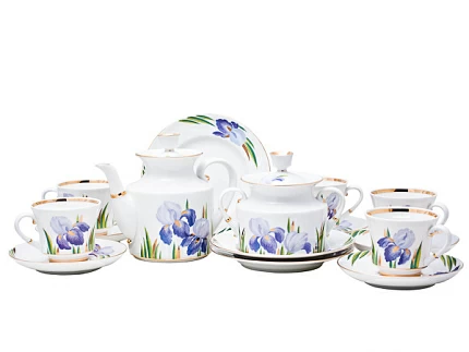 Сервиз чайный Банкетная Ирисы, 6 персон 20 предметов, арт. 81.20873.00.1