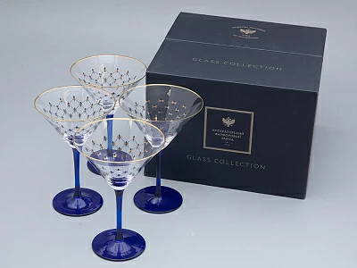 Набор (4 бокала для мартини) 150 мл Кобальтовая сетка арт. 14.11002.07