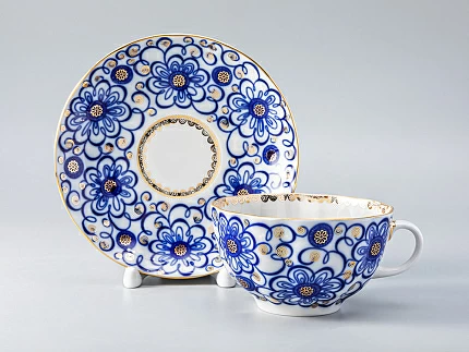 Сервиз чайный форма Тюльпан рисунок Вьюнок, 6 персон 20 предметов, арт. 81.11152.06.1