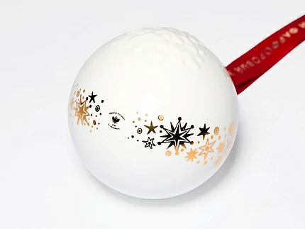 Елочная игрушка в подарочной упаковке, форма Шар с елкой, рисунок Звездопад, арт. 81.33931.00.1