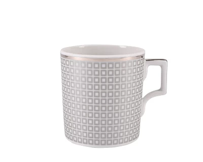 Чашка с блюдцем чайная форма Гербовая рисунок Зазеркалье. Квадраты ( мет.), арт. 81.27713.00.1