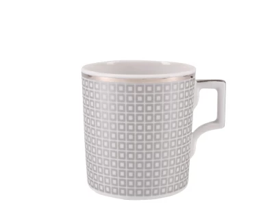 Чашка с блюдцем чайная форма Гербовая рисунок Зазеркалье. Квадраты ( мет.), арт. 81.27713.00.1, 