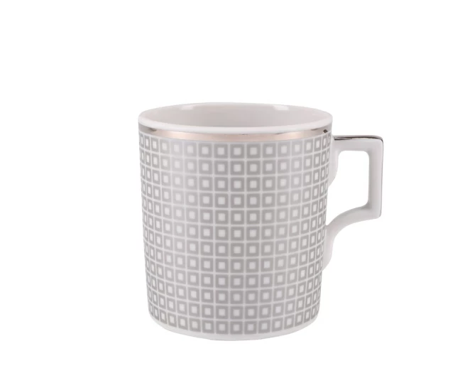 Чашка с блюдцем чайная форма Гербовая рисунок Зазеркалье. Квадраты ( мет.), арт. 81.27713.00.1, 