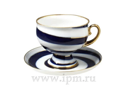 Чашка с блюдцем чайная форма Классическая рисунок Серпантин 360 мл арт. 81.14776.00.1, 
